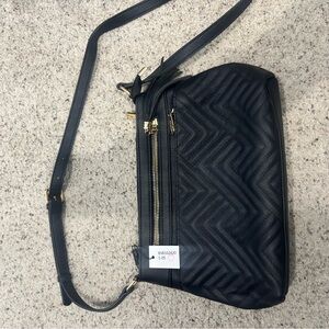 Chic Black Chevron Crossbody Bag